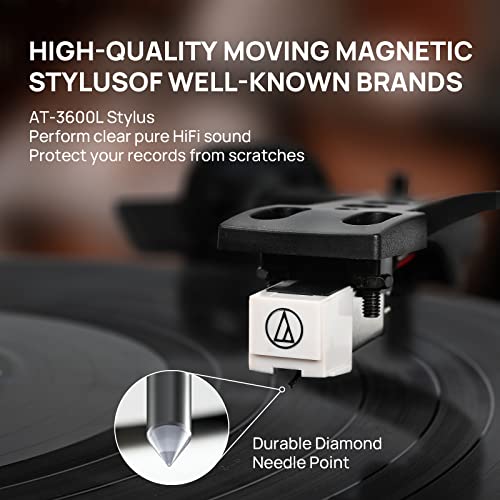 Seasonlife HQ-KZ001 Turntable Record Player With Built-In Speakers, Vinyl Record Player Support Bluetooth Playback Auto Stop 33&45 Rpm Speed Rca Line Out Aux In All-In-One Belt-Drive Turntable thumb #2