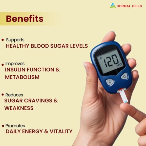 Image of Herbal Hills Diabohills Tablets, (60 Tablets Pack) | Supports Sugar Control & Pancreatic Health | Ayurvedic Sugar Management Supplement For Blood Sugar Balance & Metabolism | With Jamun, Karela & Gudmar
