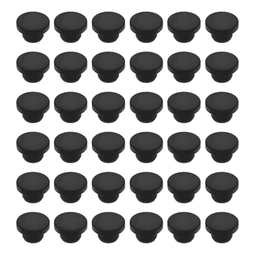 Image of MECCANIXITY 36pcs T-Shaped Silicone Plugs 15mm 19 /32 Inch Dia, Black | Snap in Plug Hole Seal Cover Round Rubber Stopper for 14.5-15mm Holes Kitchen Rubber Bulkheads Waterproof Sealing