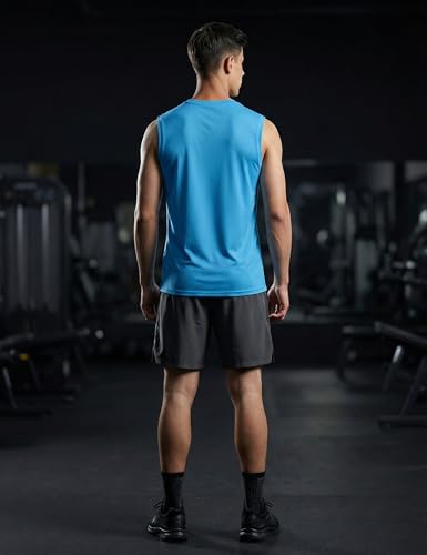 Image of DEMOZU Men's Sleeveless Workout Swim Shirt Quick Dry Athletic Muscle Beach Tank Top Big and Tall