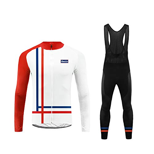 UGLY FROG Men Thermal Fleece Cycling Jersey Suits Winter Long Road Bike MTB Set Outdoor Sports Bicycle Clothing 3D Gel Padded Pants Trousers Breath Warm Windproof Bicycle Club