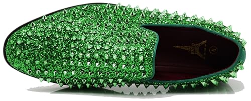 Image of SPK70 Men's Vintage Spike Dress Loafers Slip On Fashion Shoes Classic Tuxedo Dress Shoes
