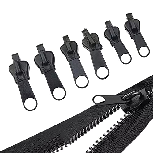 6Pcs Black Universal Instant Fix Zipper Repair Kit Replacement Zip Slider Teeth Rescue Replacement Pack Zippers Design Arts Buckles, Crafts and Sewing Practical and Popular Zippers