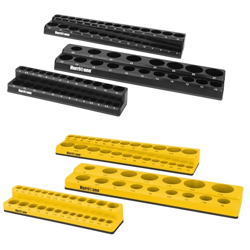 HURRICANE Magnetic Socket Organizer Set, 6 Piece Socket Holder...