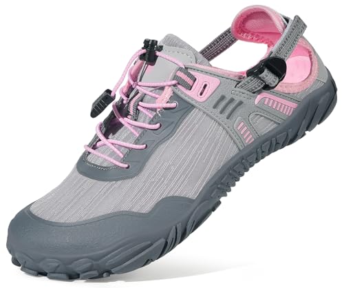 Eagsouni Womens Mens Water Shoes Quick Dry Sport Aqua Shoes Barefoot Non-Slip Outdoor Hiking Sandals with Wide Toe Box & Arch Support