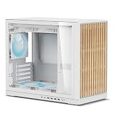 Shiny Snake G600 Compact MATX Case with Wood Front Panel - White Standard