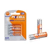 AAA Size NiZn 1.6V 900mWh Rechargeable Battery 4 Pack