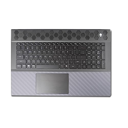 Image of MightySkins Carbon Fiber Skin Compatible with Alienware M18 R1 (2023) Full Wrap Kit - Solid Gray | Protective, Durable Textured Carbon Fiber Finish | Easy to Apply & Change Styles | Made in The USA