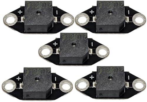 5 Pack Surface Mount Buzzer for 3V Circuit, Single Tone, SMD or Solderless Clip-On Sewable and Wearable (24.8mm x 11mm x 6.1mm) - EX ELECTRONIX EXPRESS