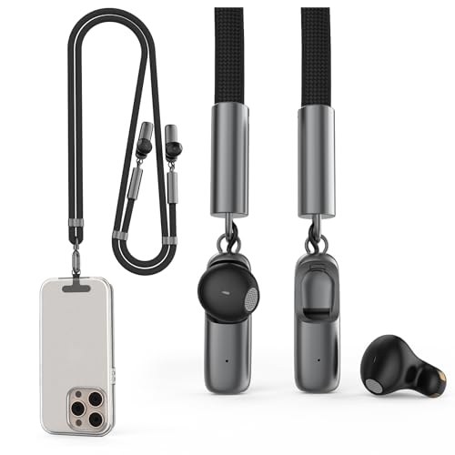 Phone Lanyard with True Wireless Earbuds, Revolutionary Design, Hands-Free, Adjustable Neck Strap, Universal Crossbody, Multifuctional Compatible with Most Smartphones