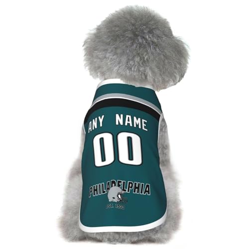 Philadelphia Dog Clothes Jersey Pet Jersey Customized Any Name & Number S-5XL for Small Middle and Big Dogs