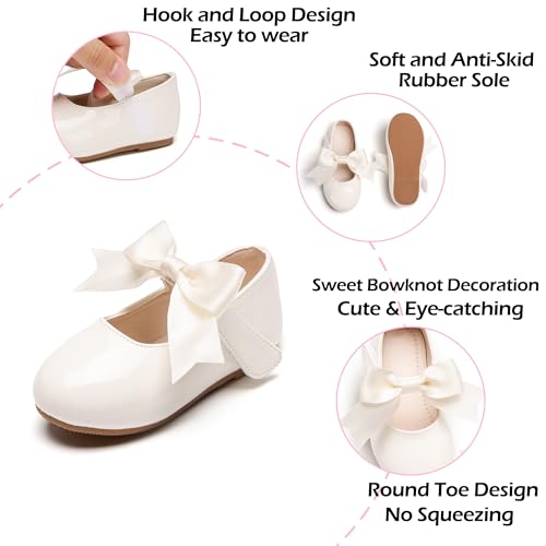 Image of PHIRAMIN Tollder Girl Dress Shoes - Little Girl Ballet Flats for Wedding Party