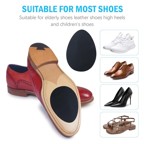 Image of Silicone, 8 PCS Self-Adhesive Non-Slip Shoe Pads, 3.5 inch | For Bottom of Shoes and Heels, Sole Guard, Protect & Restore Shoe Soles