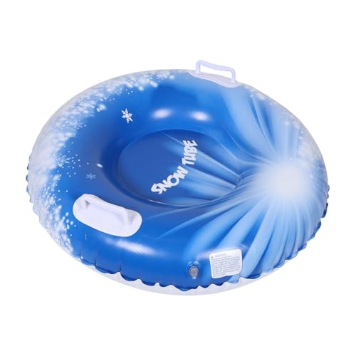 GOOHOCHY Heavy Duty Inflatable Ski Ring PVC Sled for Winter Outdoor Toddlers Snow Tubing Tubes Comfortable Design