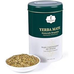 Yerba Mate, CUOPRU Traditional Argentinian Mate Tea, Low Tea Powder, Original Leaves without Stems, Included Portable Storage Container(Green Traditional)