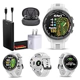 Garmin Approach S70 42MM White- GPS Golf Smartwatch for Men, Lightweight Touchscreen AMOLED Display and Preloaded Courses Bundle with Wireless Earbuds & More