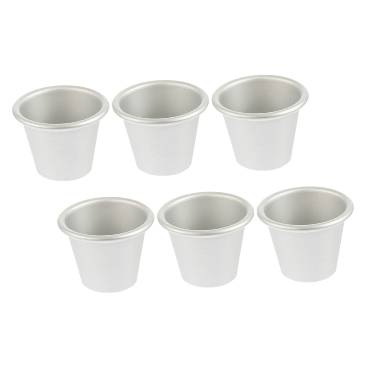 Unomor 6Pcs Round Baking Non Stick Cake Baking Pan for Pudding Cupcakes and Desserts High Temperature Easy to