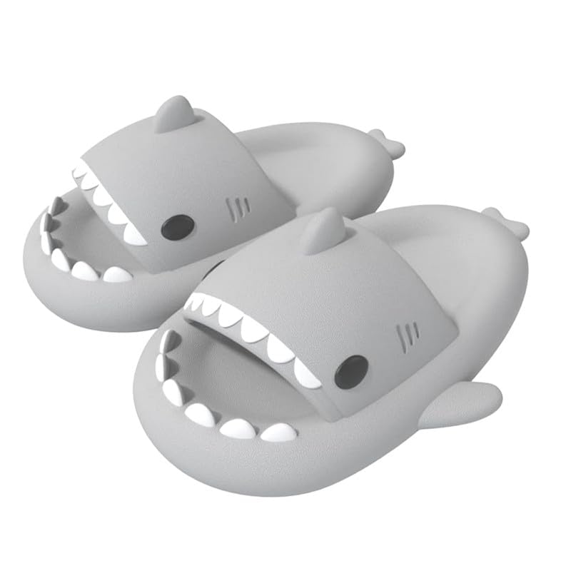 Image of allgala Shark Slides for Women Men and Big Kids Novelty Soft Slippers Open Toe Shark Sandals Cushioned Slides Beach Pool Shower Cruise Slippers with Comfy Cushioned Thick Sole