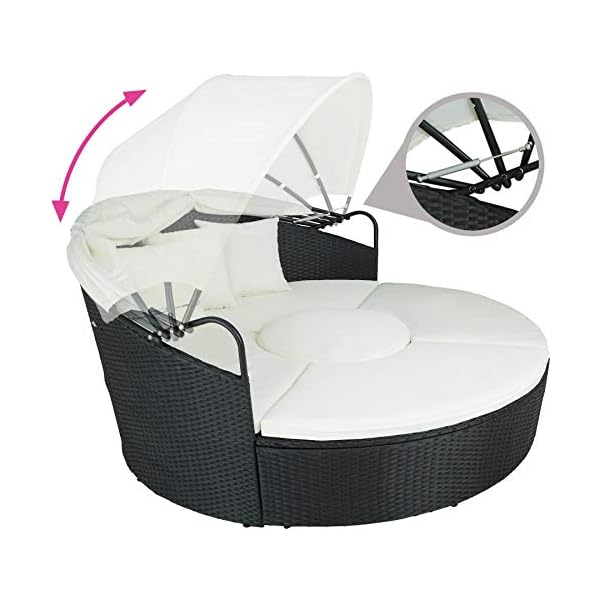 TecTake 800718 Rattan Sun Island, Collapsible Sun Shade, Versatile, UV-Resistant, incl.Cushions - Image 5