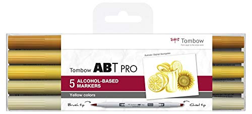 Marqueur à base d'alcool ABT PRO Tombow jaune feutre double pointe dessin feutres ABTP-5P-8