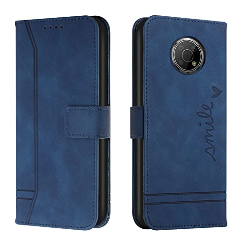 Asdsinfor Nokia G300 Case,PU Leather Wallet Case,Credit Cards Holder Kickstand Shockproof Flip Magnetic Protection Men Women Lady Phone Case for Nokia G300 Blue HX3