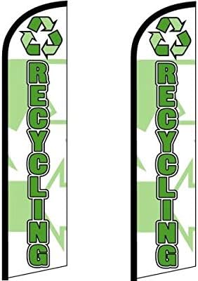 Recycling Flag Pack of 2 (Mount and Poles are Not Included)