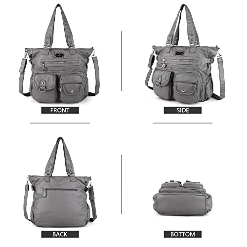 Image of Angelkiss Purses Handbags for Women PU Tote Satchel Bags for Women Pockets Shoulder Bags | PU