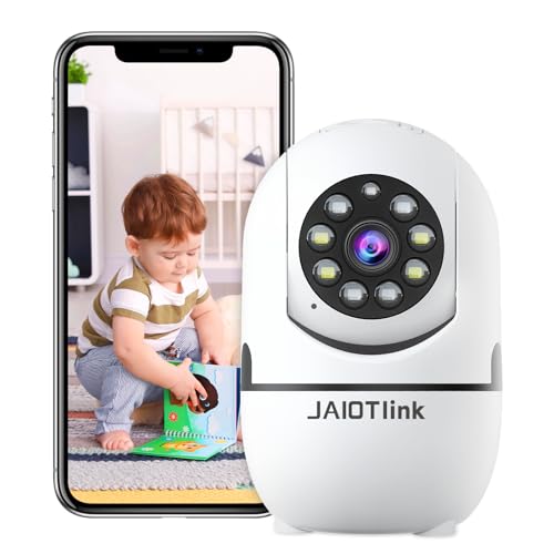 JAIOTlink 1080P Video Baby Monitor with Camera and Audio, Indoor Camera for Home Security with 2.4G/5GHz WiFi, Color Night Vision, AI Motion Detection, 2-Way Audio, Compatible with Alexa