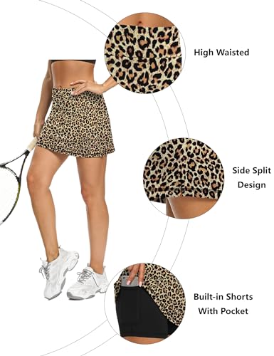 Image of LouKeith 19 inch Knee Length Skorts Skirts for Women Tennis Skirts Athletic Golf Skorts Casual Workout Skirt with Shorts Pockets