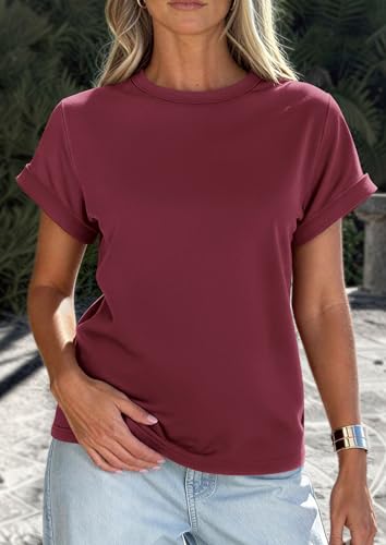 Image of PRETTYGARDEN Womens Summer Tops Short Sleeve Shirts