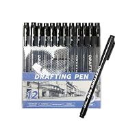 Bojueshaw 12Pcs Black Fineliner Pens Set,Micro Liner Art Pens,Waterproof Fine Liners for Drawing,Sketching,Illustration,and Comic Art