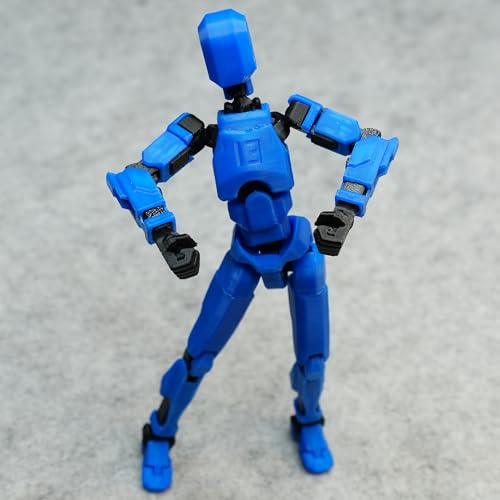 Image of Dummy 13 Action Figure Robot | Fully Articulated 3D Printed Robot Toy | 5.4-inch Collectible Figurine | Matte Finish| Unassembeled (Blue-Black)