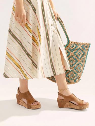 Image of PARTY Women's Wedge Sandals With Buckle Ankle Strap for Dressy Summer