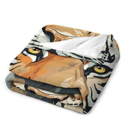 Couverture douce en flanelle tigre pour frissons sur canapé - 4