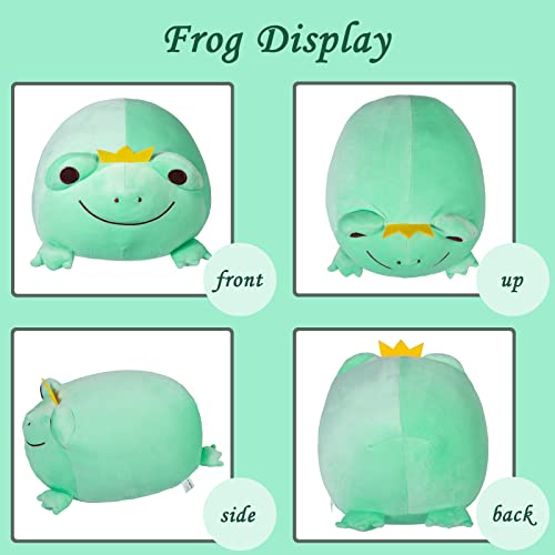 Cazoyee Super Soft Frog Plush Stuffed Animal, Cute Frog Plush Pillow, Kawaii Frog Plushie Hugging Plush Squishy Pillow Toy Gifts For Kids #TOP1