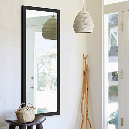 Image of NeuType 59 inchx16 inch Full Length Floor Mirror with Standing Holder - Wall-Mounted Body Mirror for Bedroom, Dressing - Standing, Hanging or Leaning - Black MDF Frame