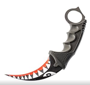 Generisch Black Shark Karambit Trainingsmesser 19cm