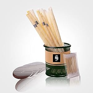 Oorkaarsen, oorkaarsen van bijenwas, 100% natuurlijk en biologisch, kaarsenkegels voor het reinigen van oren, blokkeert…