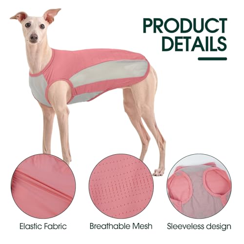 Kuoser Kühlweste Hund, S Hundekühlweste Sommer, UV-Schutz Shirt, Atmungsaktive Kühljacke, Leichte Sonnenschutz-Bekleidung, Insektenschutz für Outdoor, Must-Have für heiße Tage, Rosa