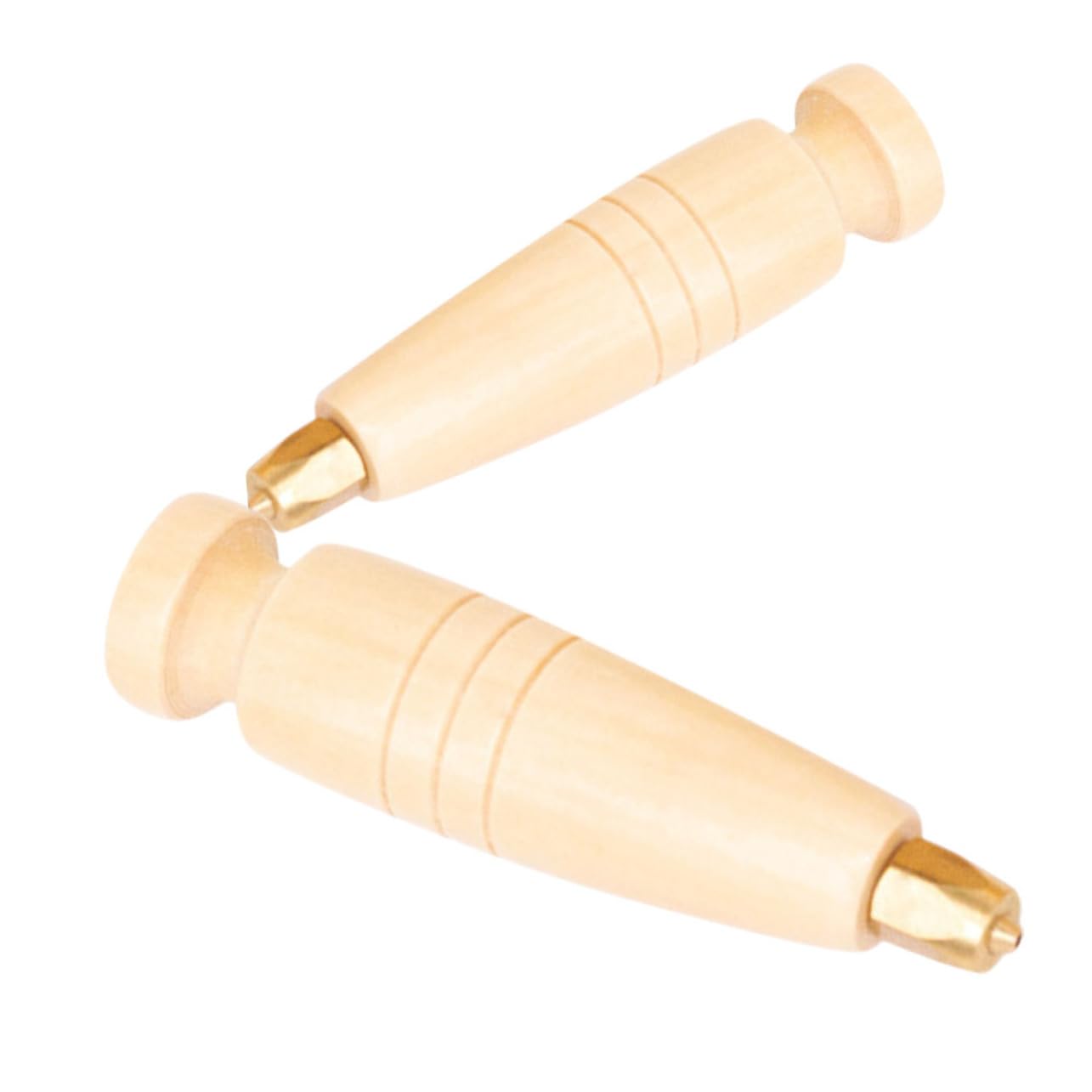 HAWILLOSCH Wood Handle Set 2pcs Leatherworking Awl Replacement Woodworking Tool for DIY Leather Care