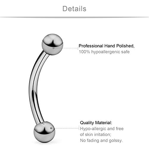 SCERRING 2-8PCS 16G G23 Titanium Curved Eyebrow Barbell Tragus Helix Ear Belly Lip Nipple Tongue Ring Body Piercing Jewelry 6-16mm3