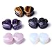 Decentraland 2 Pcs Stone Ear Gauges Earrings Heart-shaped Ear Gauges Plugs Jewelry 8mm(0g)