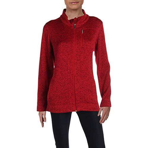Calvin Klein Womens Fleece Heathered Jacket Red S