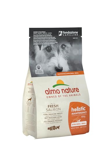 Almo Nature Holistic Maintenance XS-S, Crocchette per Cani Adulti con Salmone Fresco, Confezione da 400 g