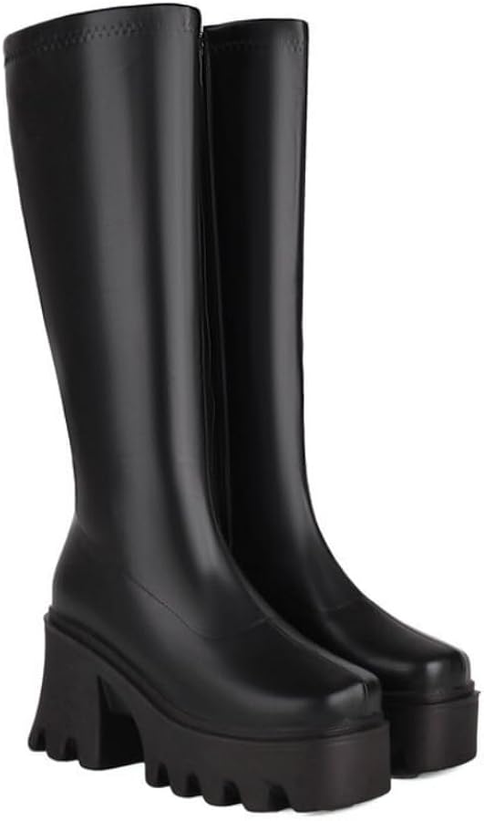 Amazon.com | WILDKATZEN Women's Treaded Sole Go Go Boots Platform