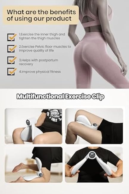 Thigh Master Thigh Exerciser ,Inner Thigh Exerciser with EMS,EMS Muscle Stimulator for Inner Thigh,kegel Exerciser Pelvic Floor Muscle,Enhanced Resistance Hip and Pelvis Trainer for Women Home Gym