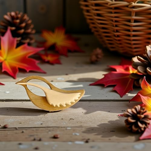 Image of Bird Animal Wooden Brooch Pins,Brooch Pin with Wooden Animal Pattern,Creative Fashion Brooch,Cute Vintage Sweater Clips, Women's Brooches and Pins, Women