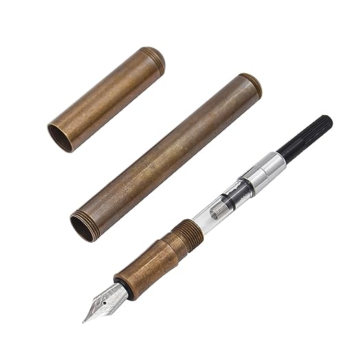 Sipliv PEN-6836749834 Brass Fountain Pen Business Office Pen Short Paragraph (120Mm) Pocket Travel Pen thumb #4