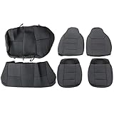 HECASA Seat Covers Set Compatible with 1997-2001 Jeep Cherokee XJ Black Cloth Front and Rear