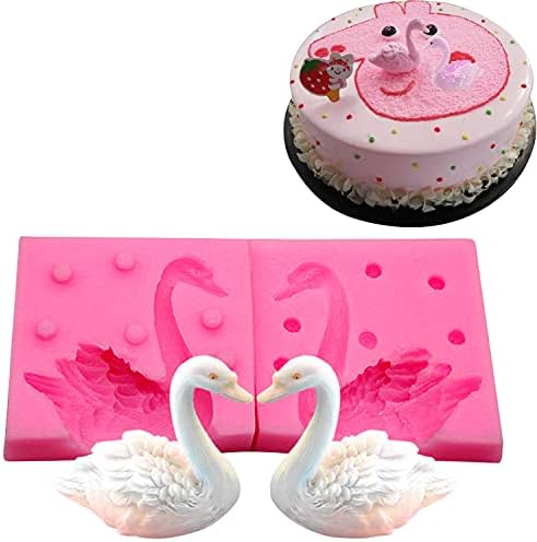 WDC WonDerfulC 3D Swan Fondant Silicone Mould, Bird Cake Decoration Silicone Molds, DIY Baking Chocolate Mold, Resin Clay Candle Moulds